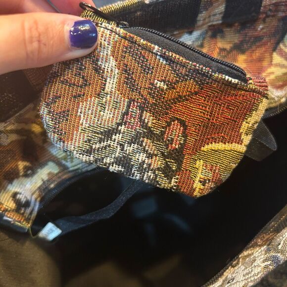 No Brand Vintage Brown Dog Faces Tote with Coin Pouch - Picture 7 of 10